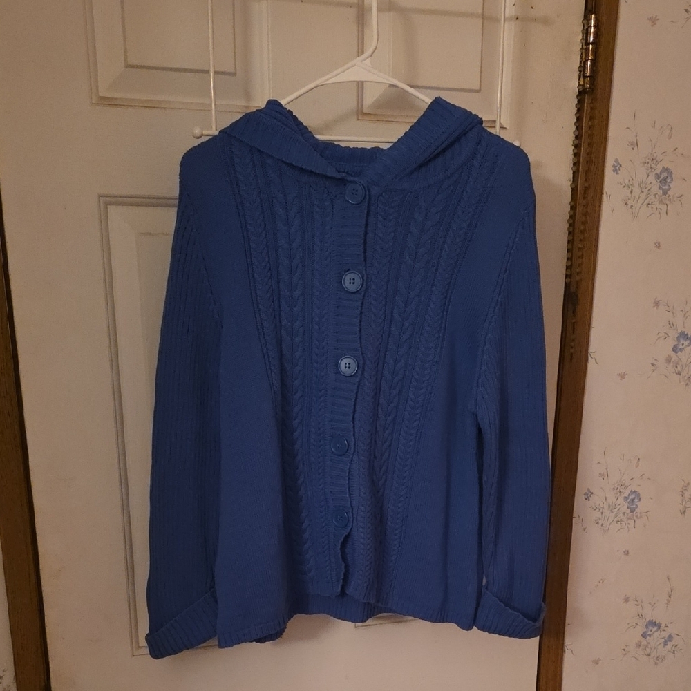 Faded Glory Women's Blue Button-Up Cardigan
